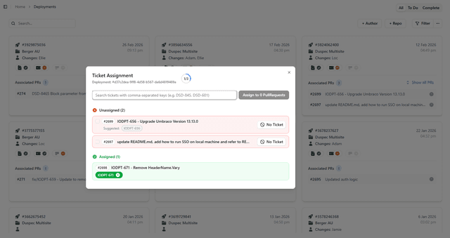 Jira Ticket Assignments